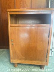 MaxSold Auction: Vintage Solid Wood Nightstand / Side Table – Mid Century Style - Houston (Texas, USA) SELLER MANAGED Downsizing Online Auction - Coleridge Street