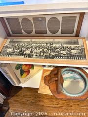 MaxSold Auction: White Accent Shelf with Contents - Houston (Texas, USA) SELLER MANAGED Downsizing Online Auction - Coleridge Street