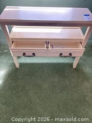 MaxSold Auction: White Solid Wood Accent Table with Two Drawers - Houston (Texas, USA) SELLER MANAGED Downsizing Online Auction - Coleridge Street