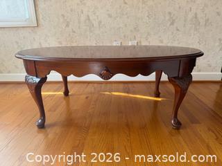 MaxSold Auction: Mahogany Veneer Coffee Table - Cary (North Carolina, USA) PARTNER MANAGED Downsizing Online Auction - Magerton Court