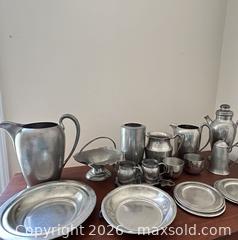 MaxSold Auction: Pewter Decorative Lot with Plates, Pitchers & Cups (11–20 pcs) - Cary (North Carolina, USA) PARTNER MANAGED Downsizing Online Auction - Magerton Court