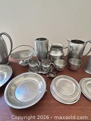 MaxSold Auction: Pewter Decorative Lot with Plates, Pitchers & Cups (11–20 pcs) - Cary (North Carolina, USA) PARTNER MANAGED Downsizing Online Auction - Magerton Court