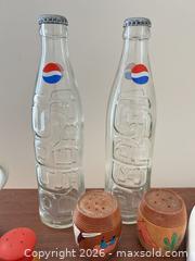 MaxSold Auction: Vintage lot: Mug, Pepsi bottles, wooden shakers, embroidered hoop - Cary (North Carolina, USA) PARTNER MANAGED Downsizing Online Auction - Magerton Court