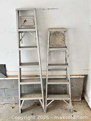 MaxSold Auction: Wards / Montgomery Ward Aluminum Folding Ladder, 7.5 ft (Lot of 2) - Cary (North Carolina, USA) PARTNER MANAGED Downsizing Online Auction - Magerton Court