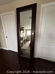 MaxSold Auction: Full-length, dark wood-framed floor mirror - Toronto (Ontario, Canada) SELLER MANAGED Downsizing Online Auction - Winners Circle