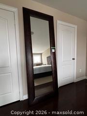 MaxSold Auction: Full-length, dark wood-framed floor mirror - Toronto (Ontario, Canada) SELLER MANAGED Downsizing Online Auction - Winners Circle
