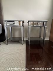 MaxSold Auction: Pier 1 Hayworth Nightstands Silver Mirrored Set of 2 - Toronto (Ontario, Canada) SELLER MANAGED Downsizing Online Auction - Winners Circle