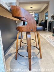 MaxSold Auction: Wood Bar Stool Set of 2 with Chrome Accents - Toronto (Ontario, Canada) SELLER MANAGED Downsizing Online Auction - Winners Circle