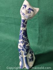MaxSold Auction: Blue and White Ceramic Cat Statue - Oshawa (Ontario, Canada) SELLER MANAGED Commercial Liquidation Online Auction - Bond Street West (STORAGE)