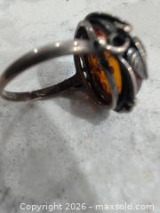 MaxSold Auction: Sterling Silver Amber Ring, Vintage Style, Medium (7-8) - Trent Hills (Ontario, Canada) SELLER MANAGED Reseller Online Auction - Industrial Drive