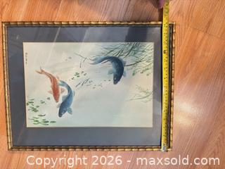 MaxSold Auction: Framed Koi Fish Art Print, Gold Gilt Frame, Approx. 18 x 23 in - Smiths Falls (Ontario, Canada) SELLER MANAGED Downsizing Online Auction - Salmon Side Road