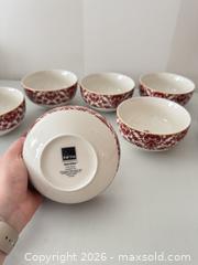 MaxSold Auction: 222 Fifth Porcelain Set of 7 Bowls with Red Floral Damask - Strathroy-Caradoc (Ontario, Canada) SELLER MANAGED Estate Sale Online Auction - Claire Court