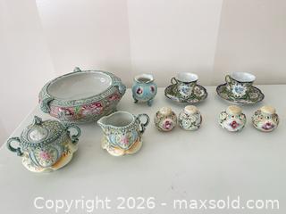 MaxSold Auction: Ceramic / Bone China Pieces with moriage raised enamel details - Strathroy-Caradoc (Ontario, Canada) SELLER MANAGED Estate Sale Online Auction - Claire Court