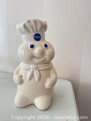 MaxSold Auction: Collectible Pillsbury Doughboy ceramic cookie jar.  Vintage 1988 - Strathroy-Caradoc (Ontario, Canada) SELLER MANAGED Estate Sale Online Auction - Claire Court