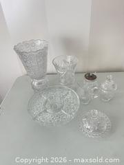 MaxSold Auction: Crystal Clear Cut-Glassware Set — Serving Pieces and Vases - Strathroy-Caradoc (Ontario, Canada) SELLER MANAGED Estate Sale Online Auction - Claire Court
