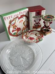 MaxSold Auction: Fitz and Floyd Christmas Santa Canapé Plate & Glass Serving Set - Strathroy-Caradoc (Ontario, Canada) SELLER MANAGED Estate Sale Online Auction - Claire Court
