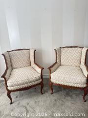 MaxSold Auction: Pair of French Louis-Style Solid Wood Wingback Armchairs - Strathroy-Caradoc (Ontario, Canada) SELLER MANAGED Estate Sale Online Auction - Claire Court