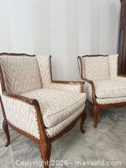 MaxSold Auction: Pair of French Louis-Style Solid Wood Wingback Armchairs - Strathroy-Caradoc (Ontario, Canada) SELLER MANAGED Estate Sale Online Auction - Claire Court