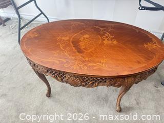 MaxSold Auction: Vintage French Louis XV-style oval coffee table  - Strathroy-Caradoc (Ontario, Canada) SELLER MANAGED Estate Sale Online Auction - Claire Court