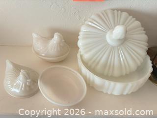 MaxSold Auction: Bankers Lamp & Decorative Milk Glass  - Novato (California, USA) SELLER MANAGED Estate Sale Online Auction - Nina Drive