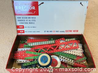 MaxSold Auction: Erector set box with Meccano pieces, model train pieces - Novato (California, USA) SELLER MANAGED Estate Sale Online Auction - Nina Drive