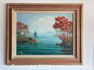 MaxSold Auction: Framed Landscape Painting and Framed Mirror, 2 Pieces - Novato (California, USA) SELLER MANAGED Estate Sale Online Auction - Nina Drive