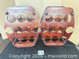 MaxSold Auction: Mahogany Wood Tabletop Wine Racks, Set of 2, 10-Bottle Each - Novato (California, USA) SELLER MANAGED Estate Sale Online Auction - Nina Drive