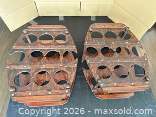 MaxSold Auction: Mahogany Wood Tabletop Wine Racks, Set of 2, 10-Bottle Each - Novato (California, USA) SELLER MANAGED Estate Sale Online Auction - Nina Drive