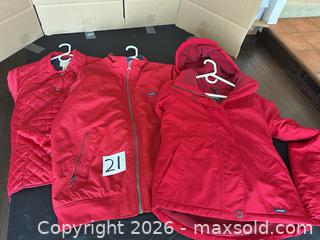 MaxSold Auction: Red Jackets — Lands' End & G.H. Bass & Co., XS–L - Novato (California, USA) SELLER MANAGED Estate Sale Online Auction - Nina Drive