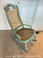 MaxSold Auction: Rocking Chair With Woven Seat and Back - Novato (California, USA) SELLER MANAGED Estate Sale Online Auction - Nina Drive