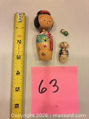 MaxSold Auction: Three tiny wooden dolls - Novato (California, USA) SELLER MANAGED Estate Sale Online Auction - Nina Drive