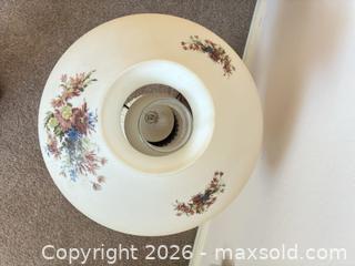 MaxSold Auction: Vintage Brass Lamp With Glass Shade.  - Novato (California, USA) SELLER MANAGED Estate Sale Online Auction - Nina Drive