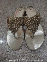 MaxSold Auction: Adrianna Papell Gold Synthetic Flip Flops US 7 - Las Vegas (Nevada, USA) PARTNER MANAGED Estate Sale Online Auction -  Argent Star Court