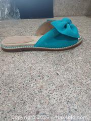 MaxSold Auction: Antonio Melani Turquoise Slide Sandals, Size 7.5 - Las Vegas (Nevada, USA) PARTNER MANAGED Estate Sale Online Auction -  Argent Star Court