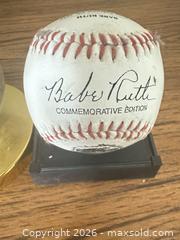 MaxSold Auction: Babe Ruth Commemorative Baseball with Multiple Signatures - Las Vegas (Nevada, USA) PARTNER MANAGED Estate Sale Online Auction -  Argent Star Court