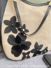 MaxSold Auction: Brahmin Large Croco-Embossed Leather & Straw Tote - Black/Beige - Las Vegas (Nevada, USA) PARTNER MANAGED Estate Sale Online Auction -  Argent Star Court