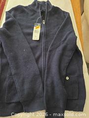 MaxSold Auction: Chaps Navy Cotton Ribbed Knit Full-Zip Sweater XL - Las Vegas (Nevada, USA) PARTNER MANAGED Estate Sale Online Auction -  Argent Star Court