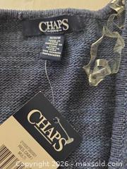 MaxSold Auction: Chaps Navy Geometric Knit Sleeveless Vest, Size M - Las Vegas (Nevada, USA) PARTNER MANAGED Estate Sale Online Auction -  Argent Star Court