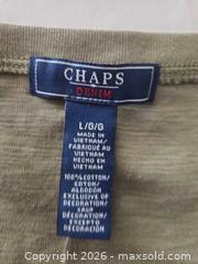 MaxSold Auction: Chaps Olive Green 100% Cotton Henley Top, Size L - Las Vegas (Nevada, USA) PARTNER MANAGED Estate Sale Online Auction -  Argent Star Court