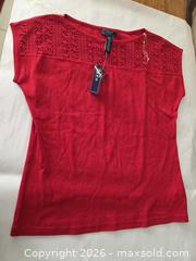 MaxSold Auction: Chaps Red Cotton Short Sleeve Top, Size Large - Las Vegas (Nevada, USA) PARTNER MANAGED Estate Sale Online Auction -  Argent Star Court
