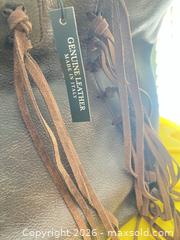 MaxSold Auction: Claudia Firenze Genuine Leather Brown Fringe Tote - Made in Italy - Las Vegas (Nevada, USA) PARTNER MANAGED Estate Sale Online Auction -  Argent Star Court