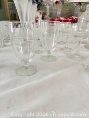 MaxSold Auction: Clear & Frosted Etched Floral Glassware Set — 30+ Pieces - Las Vegas (Nevada, USA) PARTNER MANAGED Estate Sale Online Auction -  Argent Star Court