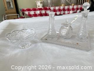 MaxSold Auction: Clear Leaded Crystal Diamond-Cut Set with Decanter & Tray - Las Vegas (Nevada, USA) PARTNER MANAGED Estate Sale Online Auction -  Argent Star Court