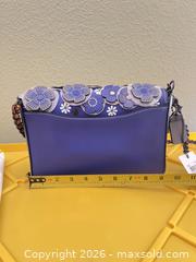 MaxSold Auction: Coach Blue Leather Medium Crossbody Bag with Floral Appliqué - Las Vegas (Nevada, USA) PARTNER MANAGED Estate Sale Online Auction -  Argent Star Court