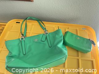 MaxSold Auction: Coach Green Leather Tote Shoulder Bag - Las Vegas (Nevada, USA) PARTNER MANAGED Estate Sale Online Auction -  Argent Star Court