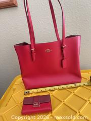 MaxSold Auction: Coach Pebbled Leather Tote Bag & Matching Wallet, Red/Burgundy - Las Vegas (Nevada, USA) PARTNER MANAGED Estate Sale Online Auction -  Argent Star Court