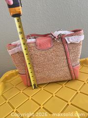 MaxSold Auction: Coach Pink/Coral Medium Straw, Leather & Canvas Tote - Las Vegas (Nevada, USA) PARTNER MANAGED Estate Sale Online Auction -  Argent Star Court