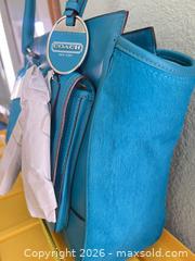 MaxSold Auction: Coach Turquoise Leather & Calf Hair Medium Satchel Shoulder Bag - Las Vegas (Nevada, USA) PARTNER MANAGED Estate Sale Online Auction -  Argent Star Court