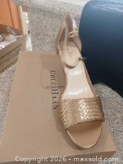 MaxSold Auction: Cole Haan Rosalin Weave Wedge Sandal, Size 7.5 B, Gold - Las Vegas (Nevada, USA) PARTNER MANAGED Estate Sale Online Auction -  Argent Star Court