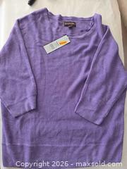 MaxSold Auction: Dana Buchman Purple Textured Knit Pullover Sweater, Size L - Las Vegas (Nevada, USA) PARTNER MANAGED Estate Sale Online Auction -  Argent Star Court